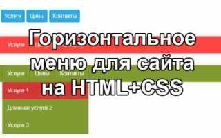 Как сделать меню сайта в html и css