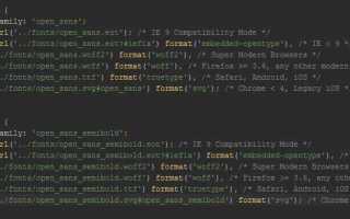 Как подключить шрифт otf к сайту css