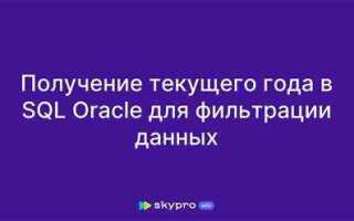 Как получить текущий год в sql