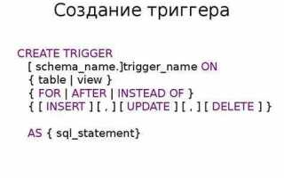 Как создать триггер sql server