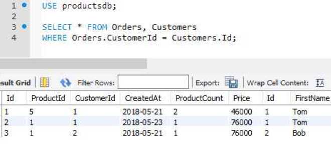 Как связать две таблицы в sql