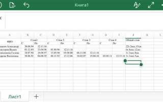 Как посчитать стаж работы в excel формула