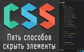 Как скрыть блок css