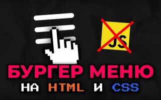 Как сделать меню бургер css media запрос
