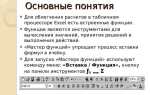 Как вызвать мастер функций в excel