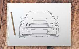 Как нарисовать nissan skyline r34
