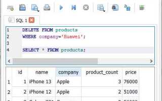 Как удалить определенное количество строк в sql