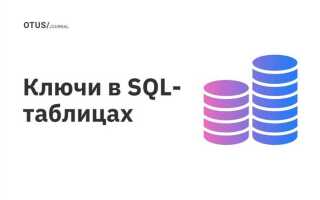 Как сделать ключ в sql