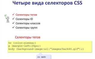 Как создать селектор в css
