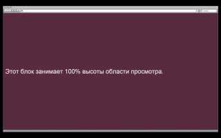 Как сделать высоту на весь экран css