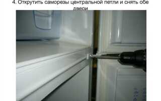 Как снять двери с холодильника indesit