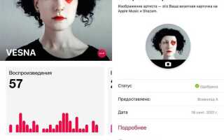 Как оформить карточку музыканта в apple music
