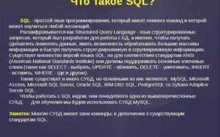 Что нужно знать в sql для работы