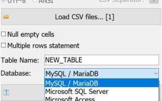 Как открыть csv в sql