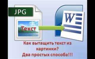 Как перенести текст с картинки в word