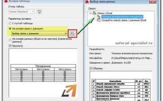 Как вставить таблицу из excel в автокад