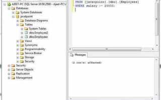 Как удалить все записи в sql