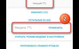 Как изменить ttl на windows 10