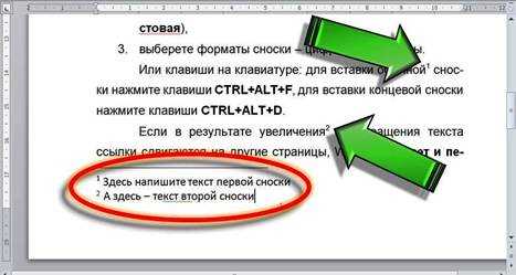 Управление форматированием сносок