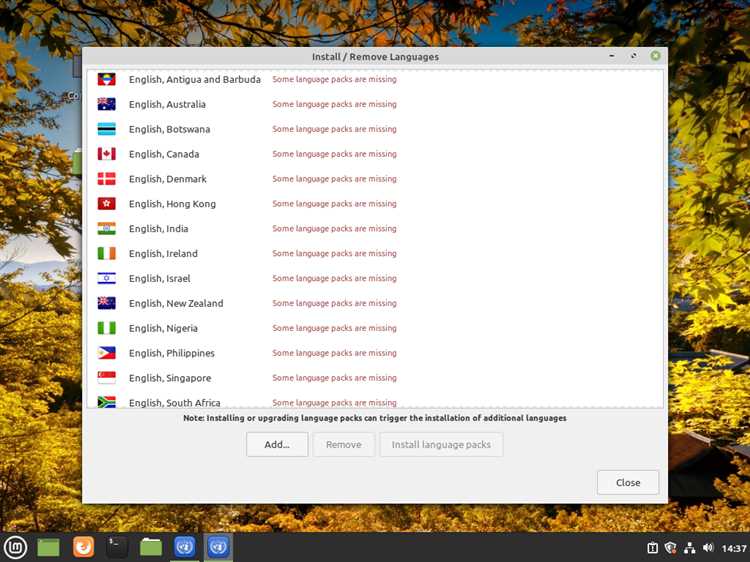 Настройка системного языка Linux Mint для синхронизации с Opera