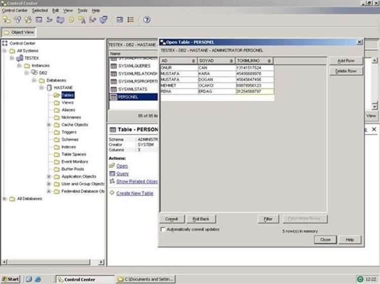 Как обновить кэш каталога в ibm db2