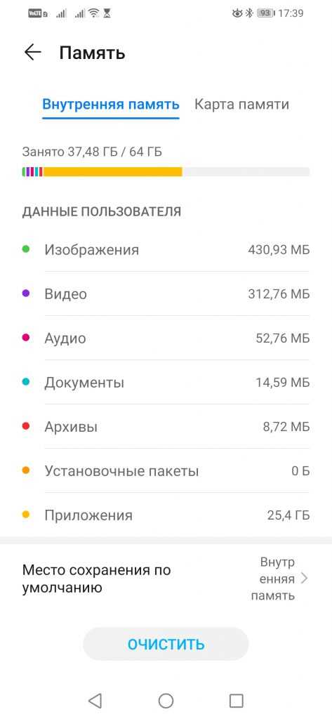 Как освободить место с помощью встроенных инструментов телефона