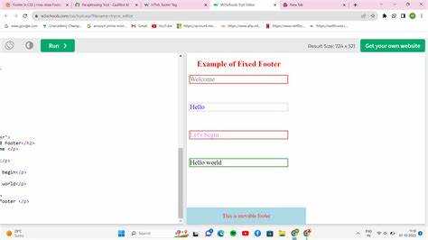 Использование фиксированного позиционирования для footer