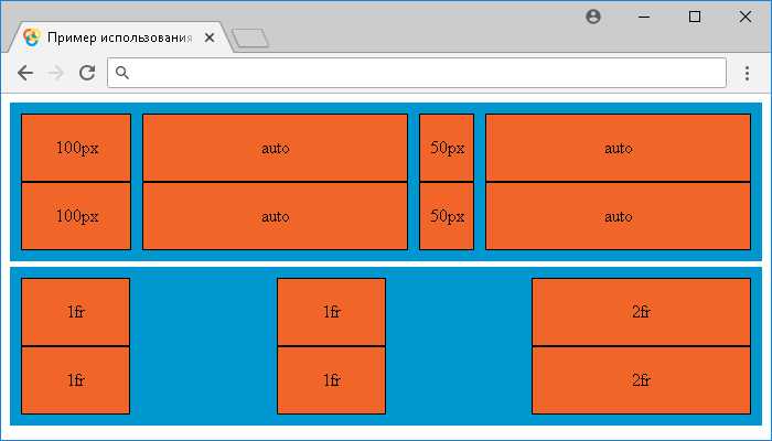 Использование grid layout для распределения отступов