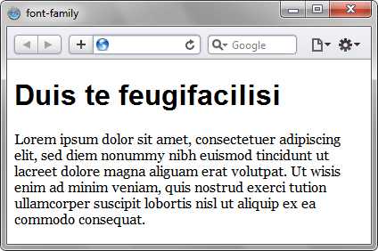 Как указать шрифт без засечек с помощью свойства font-family