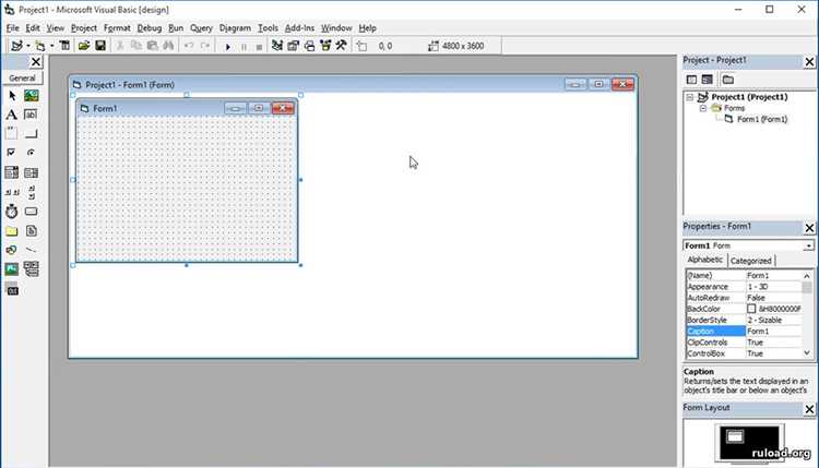 Настройка параметров установки Visual Basic