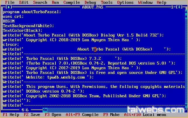 Как сохранить текст программы в turbo pascal
