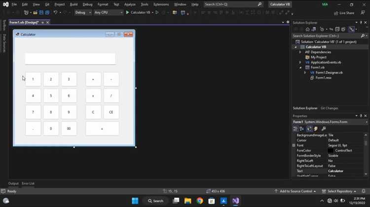 Как создать калькулятор в visual basic