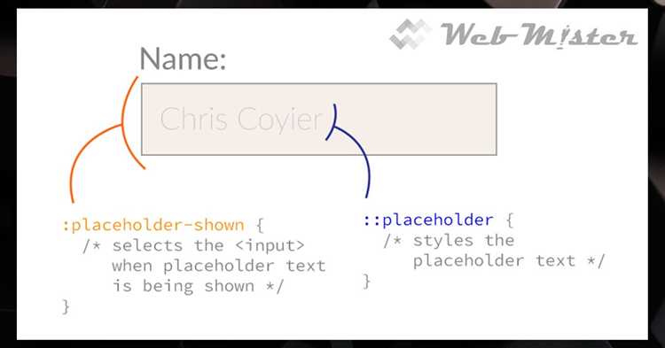 Как задать разные стили для placeholder в зависимости от состояния поля