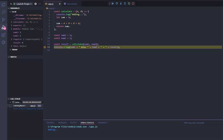 Настройка Visual Studio Code для работы с Node.js
