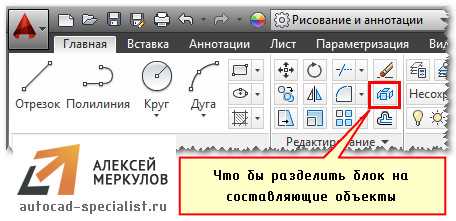 Как редактировать блок в автокаде