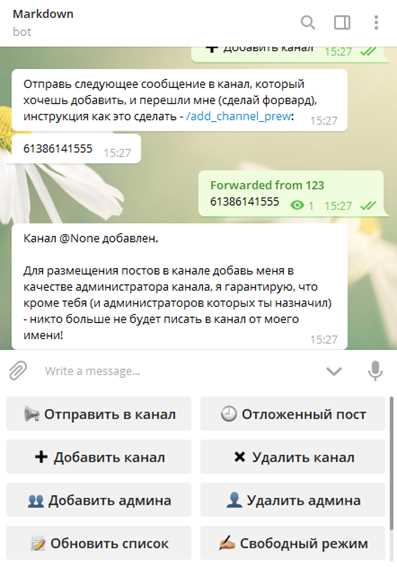 Шаг 2: Получение токена и настройка доступа к боту