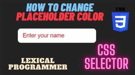 Как изменить цвет текста placeholder css