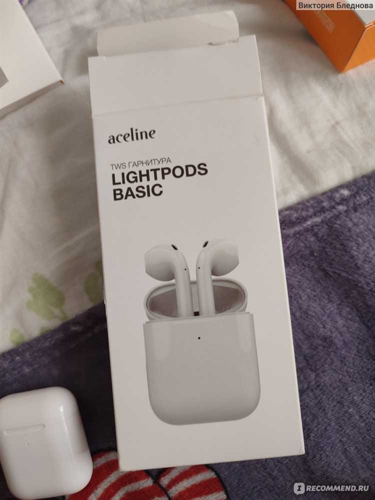 Подготовка наушников Aceline LightPods Basic к подключению