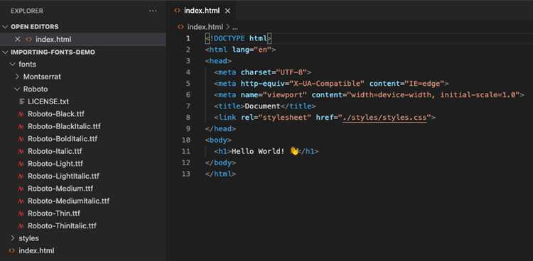 Шаг 3: Использование CSS правила @font-face для подключения локальной версии