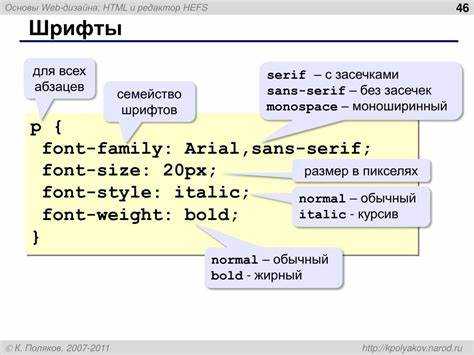 Определение шрифта через font-family в CSS