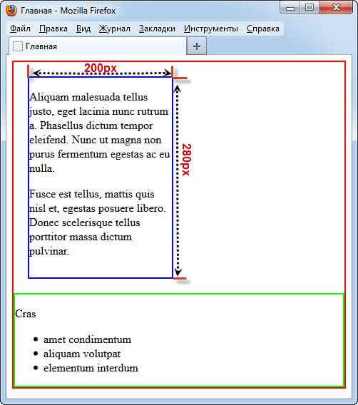 Применение position: absolute для растягивания на всю ширину