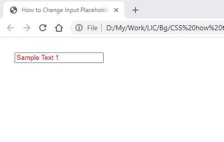 Смена цвета текста placeholder через свойство color