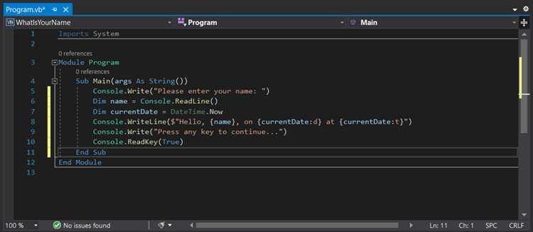 Как настроить среду разработки Visual Basic