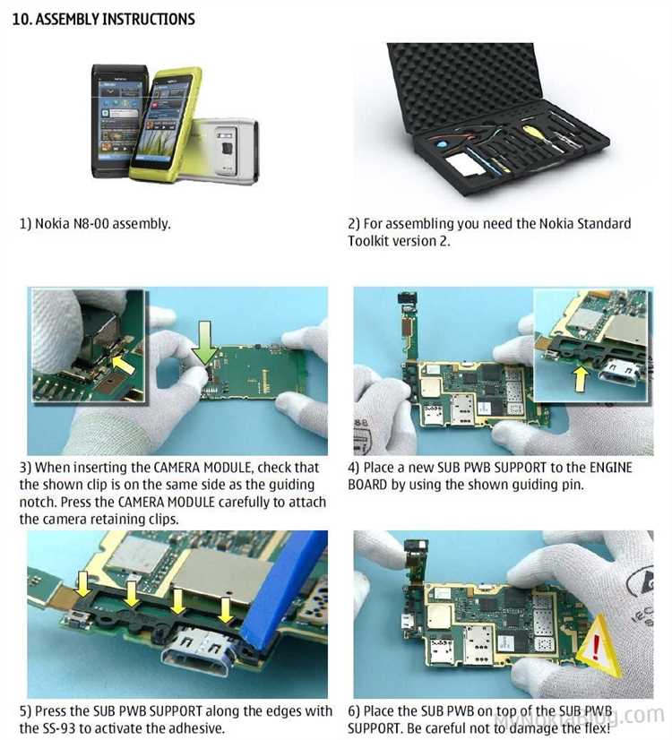 Отсоединение дисплея и сенсорного экрана Nokia N8