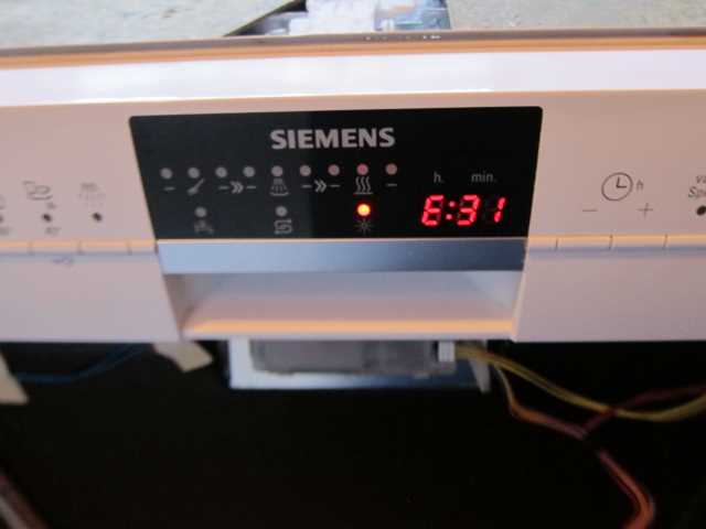 Как перезагрузить посудомоечную машину Siemens после сброса программы