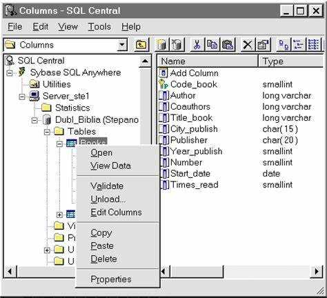Как определить структуру таблицы в SQL