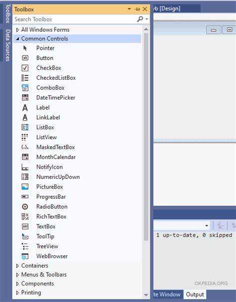 Для чего предназначено окно toolbox в visual basic