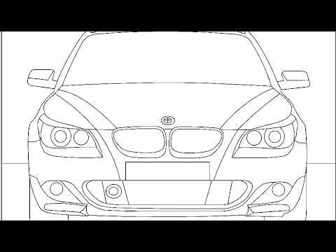 Рисование деталей кузова BMW M5: фары и решетка радиатора