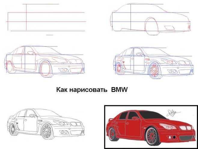 Особенности рисования формы кузова BMW