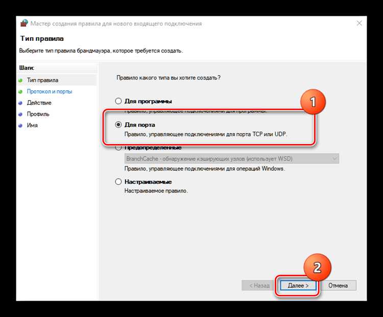 Настройка входящего правила для порта 1433 в Windows Firewall